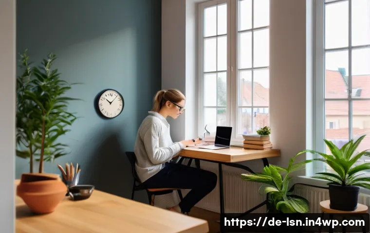 학습 인내력 개발을 위한 멘탈 훈련 - A cozy, modern study room in a German apartment during daylight, featuring a young adult student sit...